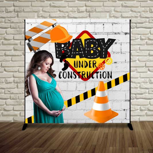 Under Construction Baby Shower Backdrop (Custom Print or Digital File)