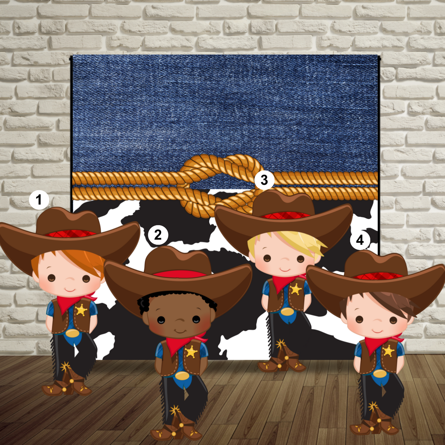 Denim Cowboy Backdrop (Custom Print or Digital File)