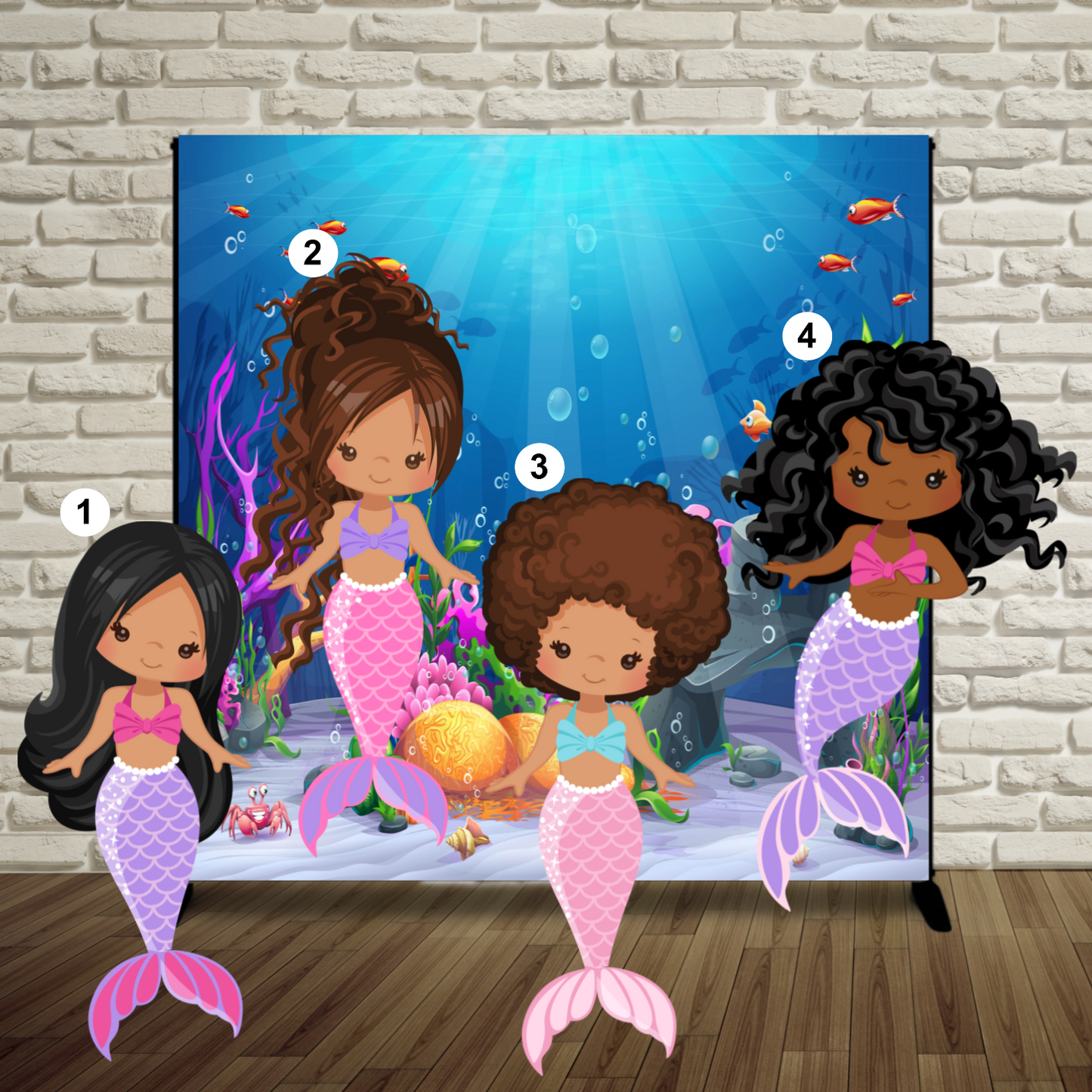 Cute Mermaid Backdrop