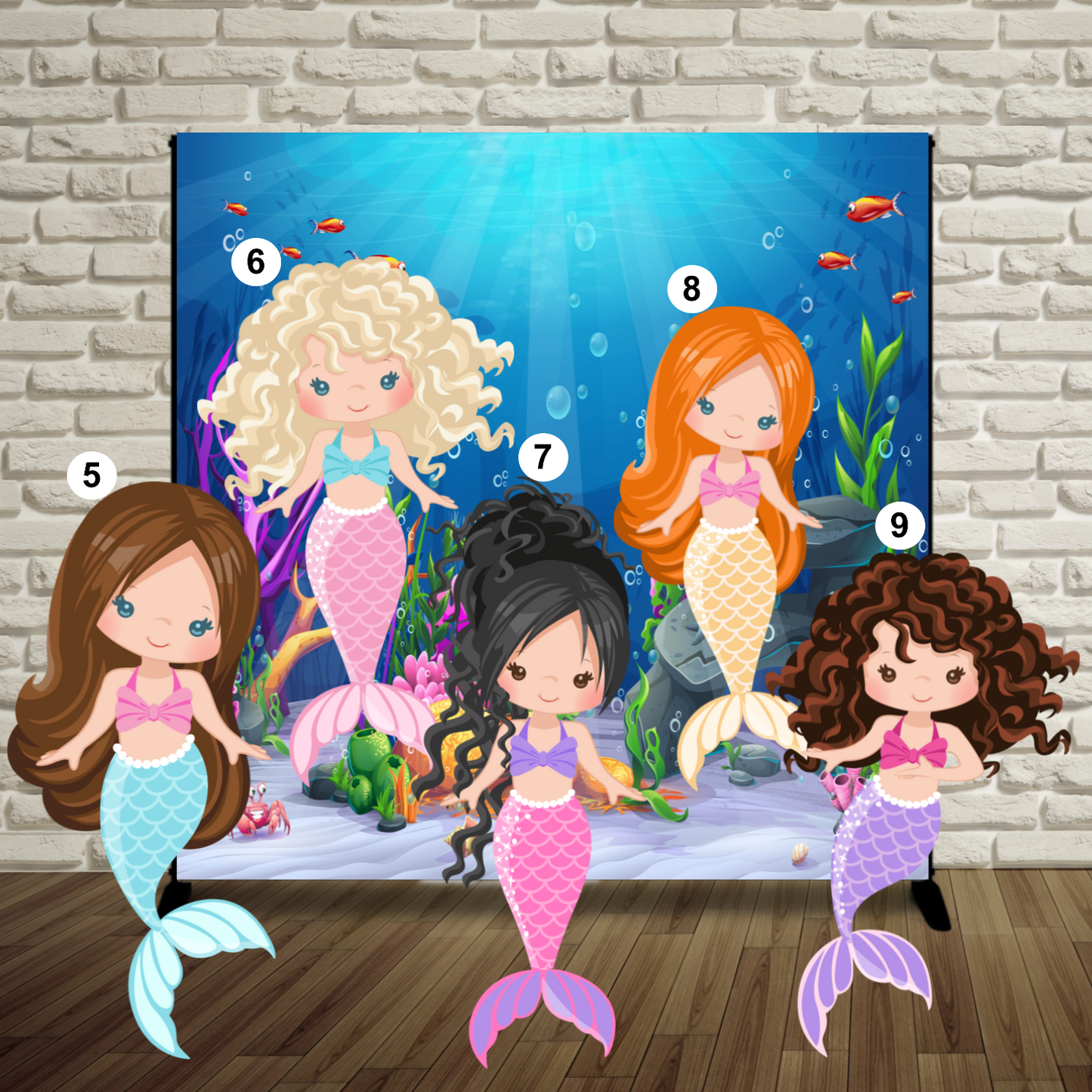 Cute Mermaid Backdrop