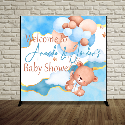 Teddy Balloon Baby Shower Backdrop