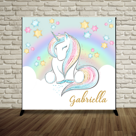 Pastel Rainbow Unicorn Backdrop